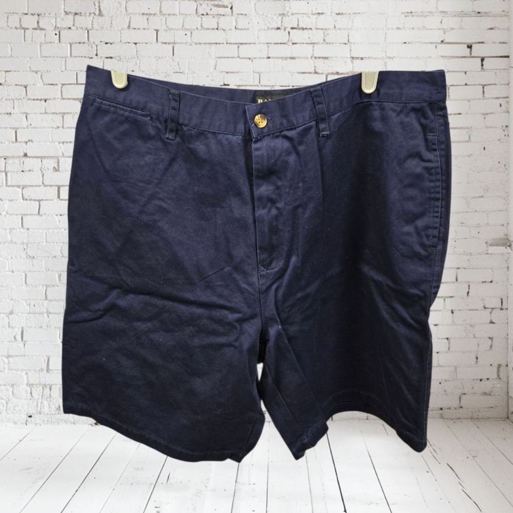 Banana Jack Dark Blue Flat Front Chino Shorts Navy